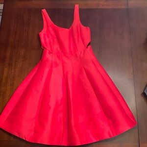 Halston red dress with cutouts